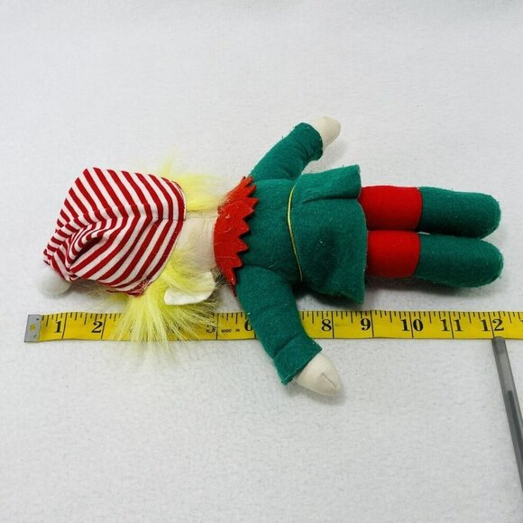 Vintage Dakin Christmas Elf Santa Help Dream Doll Plush Felt Toy Jointed Posable - Picture 5 of 10